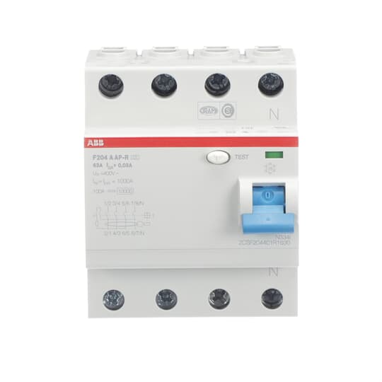 Int. Diferencial Inmunizado F204A-63/0,03AP-R, AP-R Tipo A 4P 63A