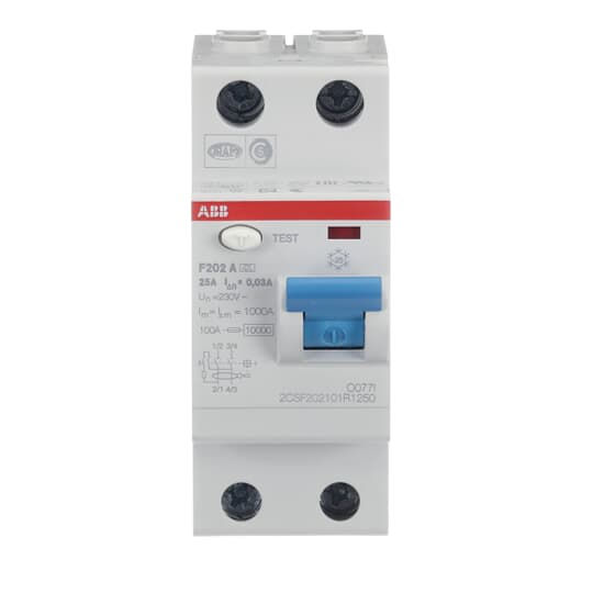 Int. Diferencial F202 A-25/0,03, Tipo A 2P 25A 30mA