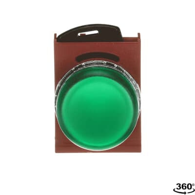 Cabezal piloto verde con cuerpo y tuerca