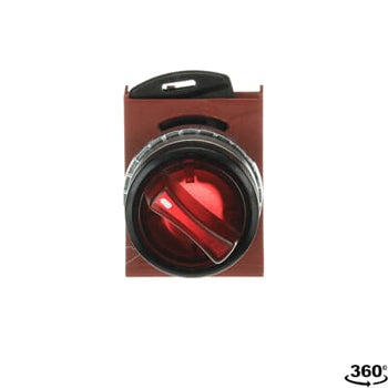 Cabezal Selector 2 Pos. Iluminado rojo con cuerpo y tuerca