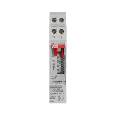 Reloj horario diario reserva 100h, AD1NO-R-15m, 15 minutos, 1NA, 220VCA, 1mód.
