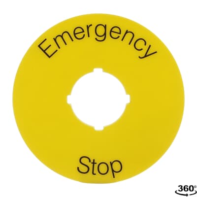 Placa de inscripcion de 70 mm - Emergency Stop