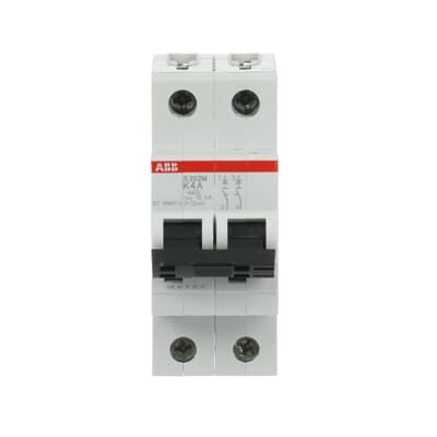 Int. Automatico S202M-K4, 2P 4A Curva K 10.000/15kA