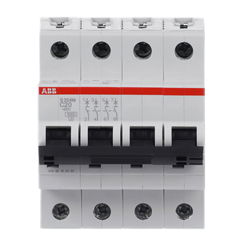 Interruptor Automático S204M-C20, 4P 20A Curva C 10.000/15kA