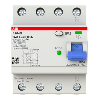 Int. Diferencial F204B-25/0,03, Tipo B 4P 25A 30mA