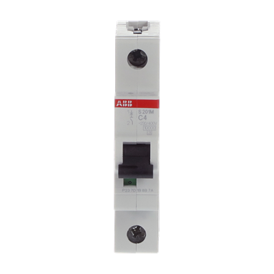 Interruptor Automático S201M-C4, 1P 4A Curva C 10.000/15kA