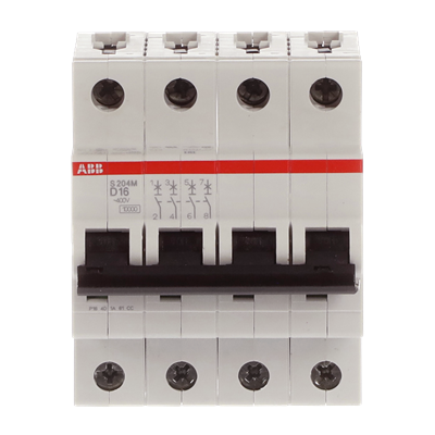 Int. Automatico S204M-D16, 4P 16A Curva D 10.000/15kA
