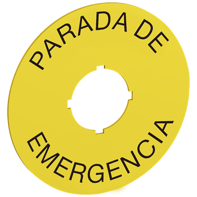 Placa de inscripcion de 70 mm - Parada de emergencia