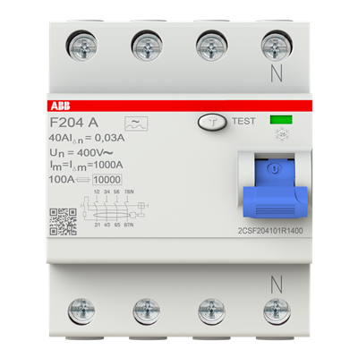 Int. Diferencial F204 A-40/0,03, Tipo A 4P 40A 30mA