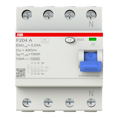 Int. Diferencial F204 A-63/0,03, Tipo A 4P 63A 30mA