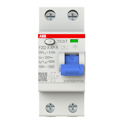 Int. Diferencial Inmunizado F202A-25/0,03AP-R, AP-R Tipo A 2P 25A