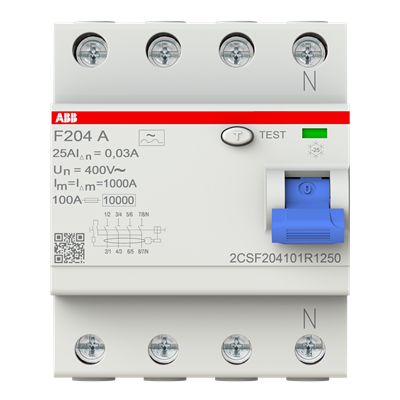 Int. Diferencial F204 A-25/0,03, Tipo A 4P 25A 30mA