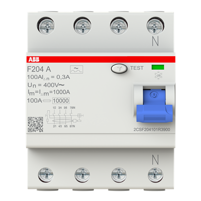 Int. Diferencial F204 A-100/0,3, Tipo A 4P 100A 300mA
