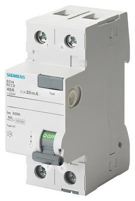 Interruptor diferencial, 2 polos, Tipo AC, Entrada: 25 A, 30 mA, Un AC: 230 V