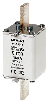 Fusibles NH, Clase gS, Tamaño 1, hasta 690V AC/ 250V DC, corriente nominal 160A
