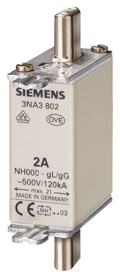 Fusibles NH, Clase gG, Tamaño 000, hasta 500V AC/ 250V DC, corriente nominal 10A
