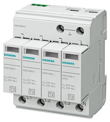 Limitador de sobretensión, Tipo 2, 4 polos, sin señal remota, In/Imax 20/40 kA, para sistema TN-S y TT