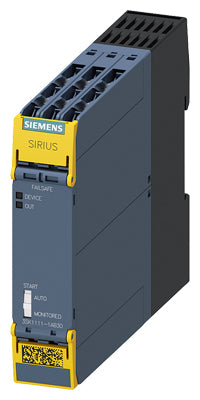 Relé de seguridad, unidad base estándar, 3NA conmutación instantanea, 1NC señalización instantanea, Voltaje de Control Us=24V AC/DC, ancho de 22.5mm