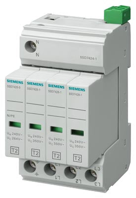 Limitador de sobretensión, Tipo 2, 4 polos, con señal remota, In/Imax 20/40 kA, para sistema TN-S y TT