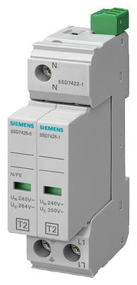 Limitador de sobretensión, Tipo 2, 2 polos, con señal remota, In/Imax 20/40 kA, para sistema TN-S y TT