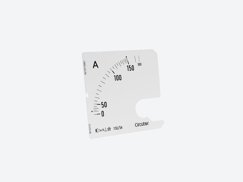 SEC96 15/5 A, Escala intercambiable para amperímetro EC, panel 96x96