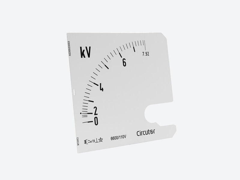 SEC96 3300 /110V, Escala intercambiable para  Voltímetro EC96, panel 96x96