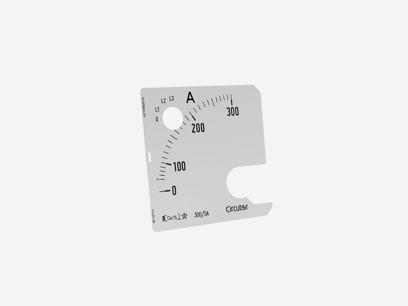 SEC96 FA 60/5 A, Escala intercambiable para amperímetro EC-FA, panel 96x96