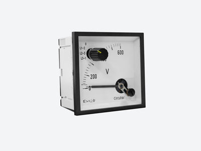 EC72 F III+N 400V, Voltímetro con conmutador de fase para medida en alterna, hierro móvil, panel 72x72