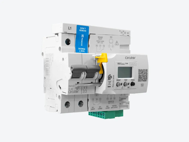 RECmax-CVM 2P C2-10, Relé diferencial reconectador con magnetotérmico, 2 polos curva C y analizador de redes con transformadores incluidos