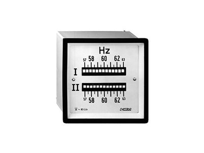 2HLC96 47-53Hz, Frecuencímetro doble de 13 láminas, 96x96