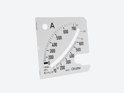 SEMC96 1000 /5A, Escala intercambiable para amperímetro maxímetro EMC96, panel 96x96