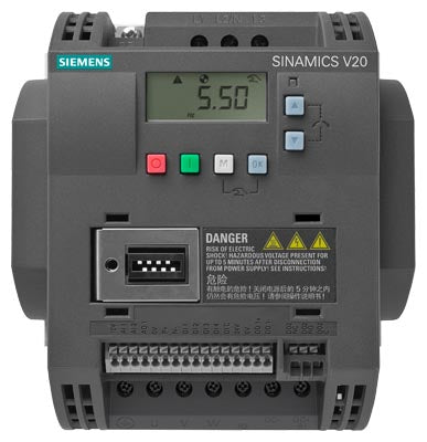 Variador de frecuencia SINAMICS V20 400 V 3AC, potencia nominal 3,0 kW sin filtro