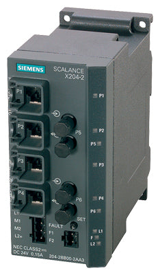 Scalance X204-2, Managed IE Switch, 4X 10/100 MBITS/S Puertos RJ45, 2X 100 MBITS/S Bfoc Multimodo