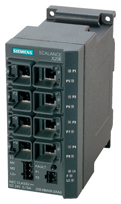 SCALANCE X208, managed switch IE, 8x 10/100 Mbits/s puertos RJ45