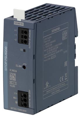 Fuente de alimentación Sitop PSU6200 Entrada: 120-230 VAC 120-240 VDC Salida: 24 V DC/2,5 A