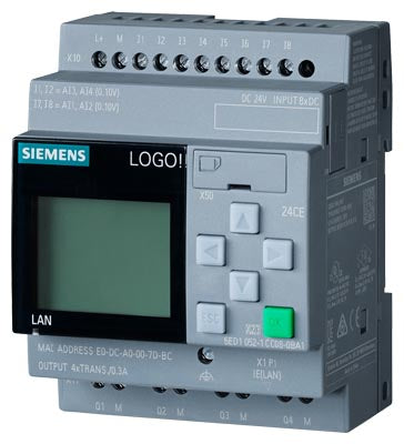 PLC Logo 24CE 24V/24V/24V trans, 8 DI (4 AI)/4 DO // V8.4