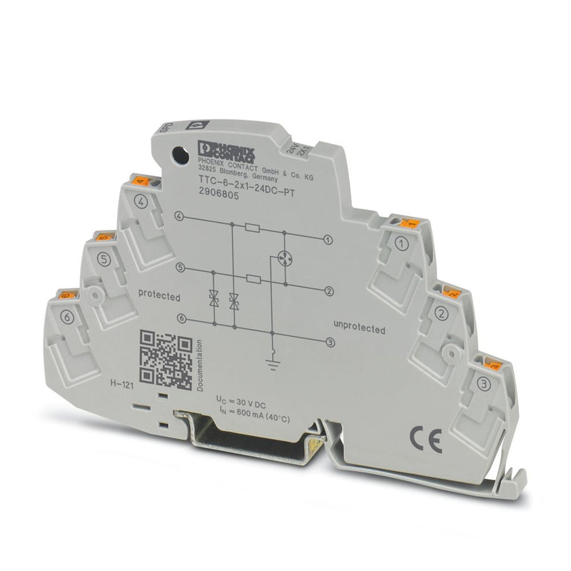 Dispositivo de protec. contra sobretensiones TTC-6-2X1-24DC-PT