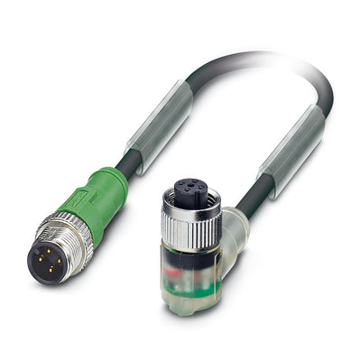 Cable para sensores/actuadores SAC-4P-M12MS/0,3-PUR/M12FR-3L