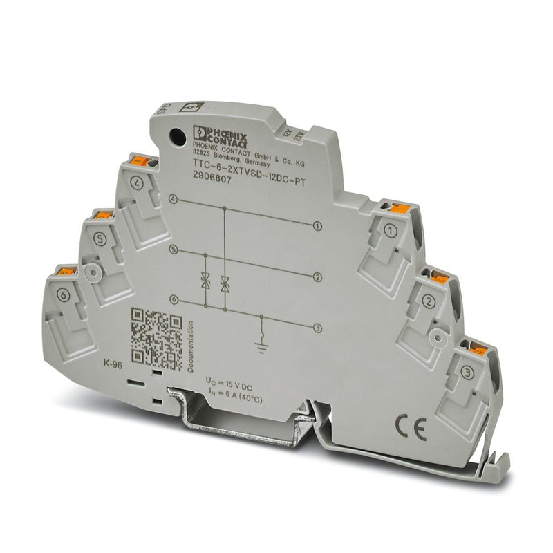 Dispositivo de protec. contra sobretensiones TTC-6-2XTVSD-12DC-PT