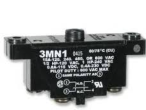 Microinterruptor MN, perno pulsador (pin plunger), DPDT 15A600VAC, cuerpo metálico